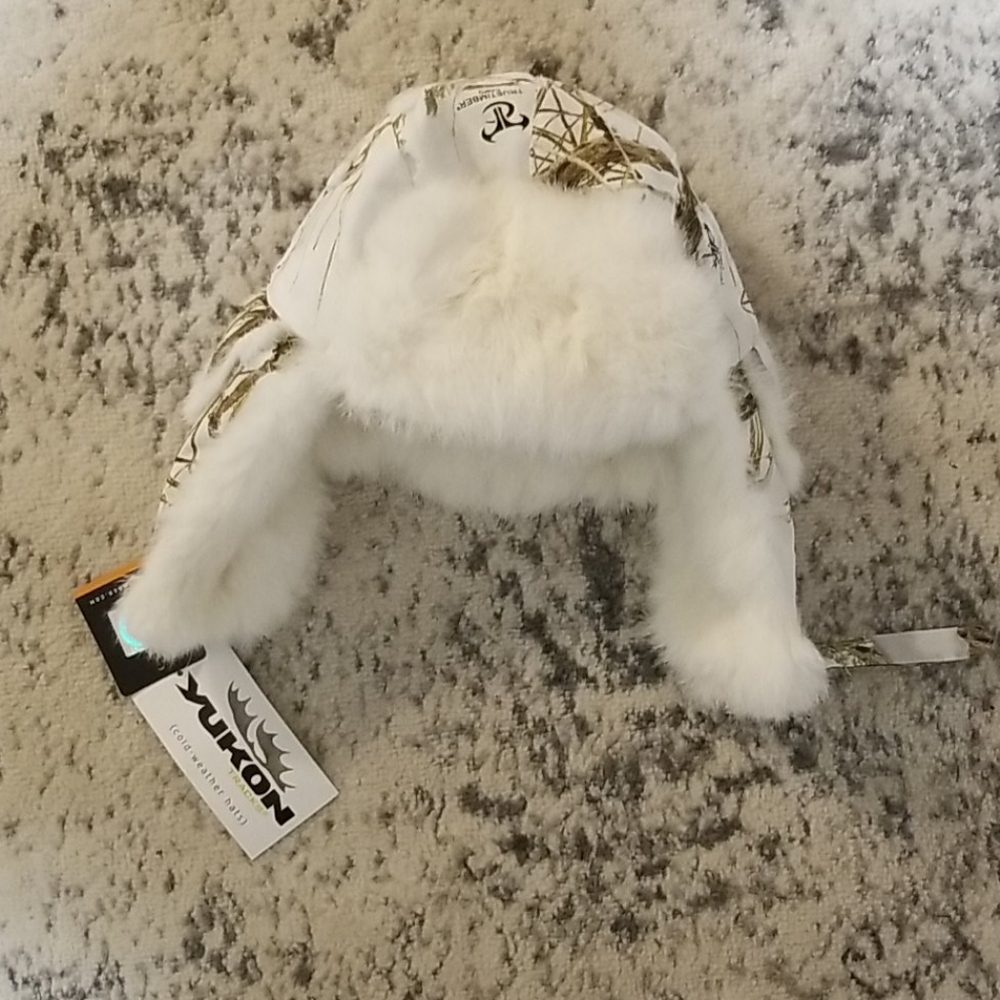 Camo Rabbit fur bomber winter hat - Picture 4 of 8